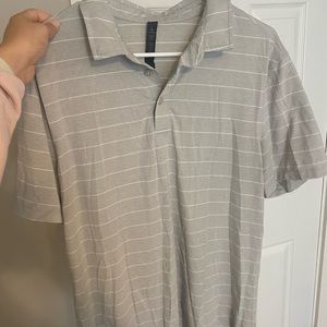 Grey striped lululemon polo